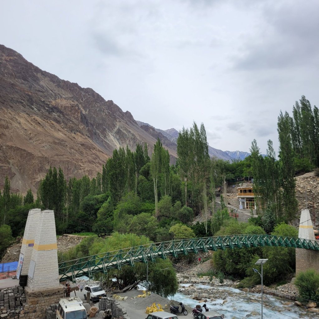 the wooden bridge of turtuk