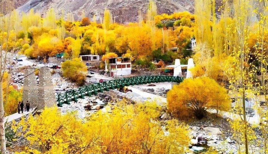 wooden bridge turtuk